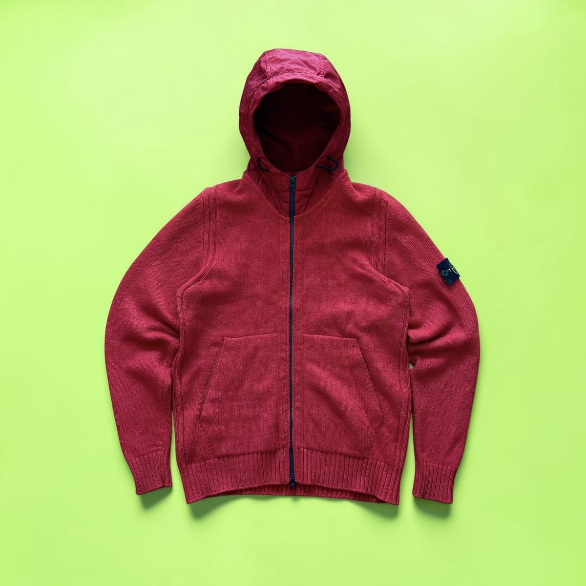Stone Island Autumn / Winter 2013 Red Wool Tactical Hooded Zip-up Jacket — 4