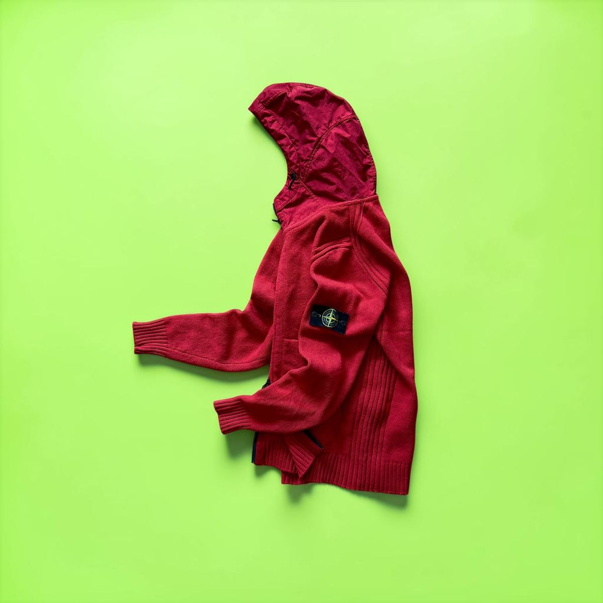 Stone Island Autumn / Winter 2013 Red Wool Tactical Hooded Zip-up Jacket — 6