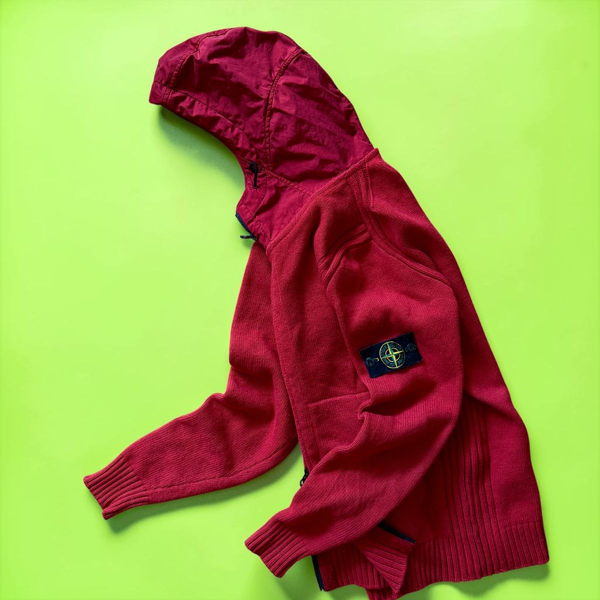 Stone Island Autumn / Winter 2013 Red Wool Tactical Hooded Zip-up Jacket — 7