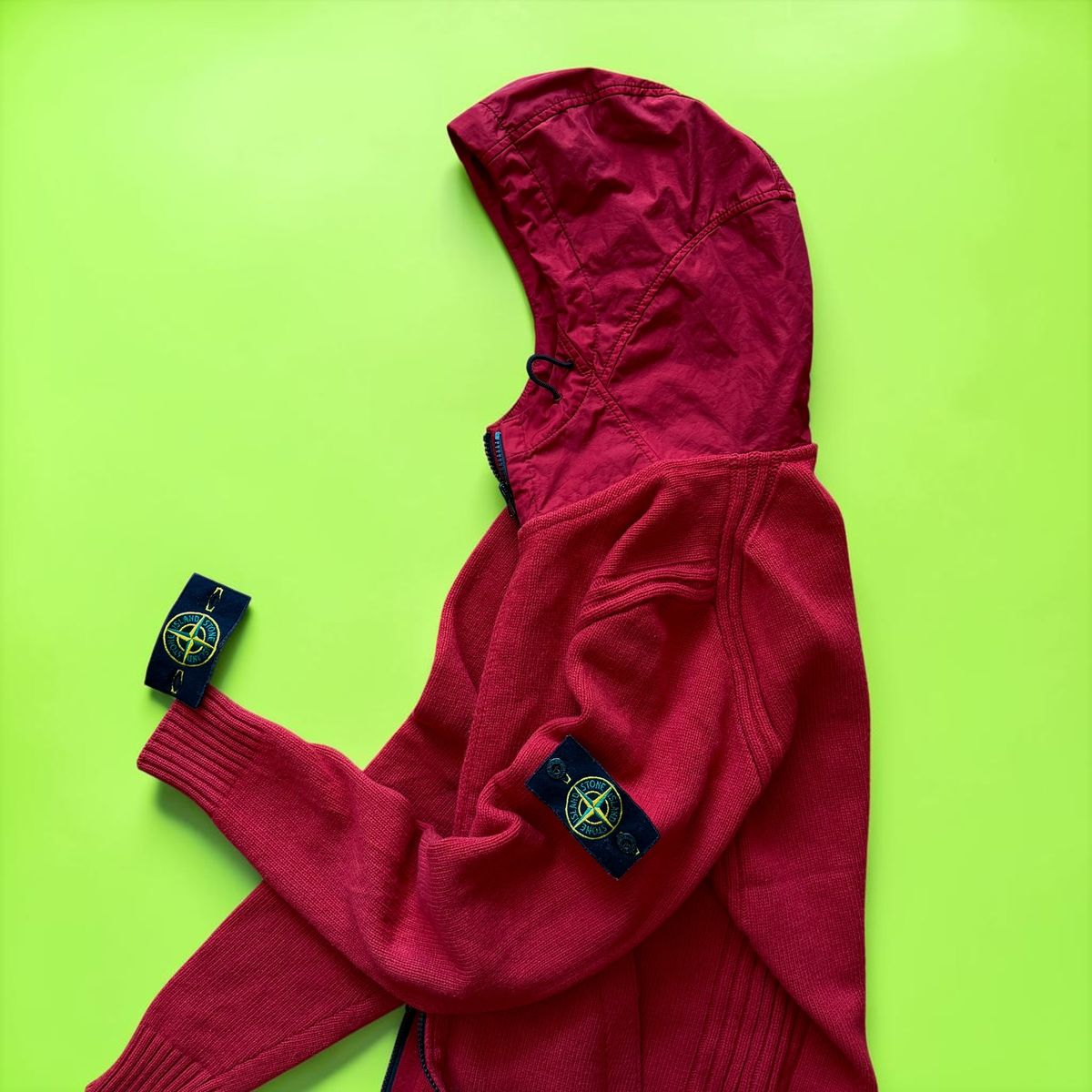 Stone Island Autumn / Winter 2013 Red Wool Tactical Hooded Zip-up Jacket — 8