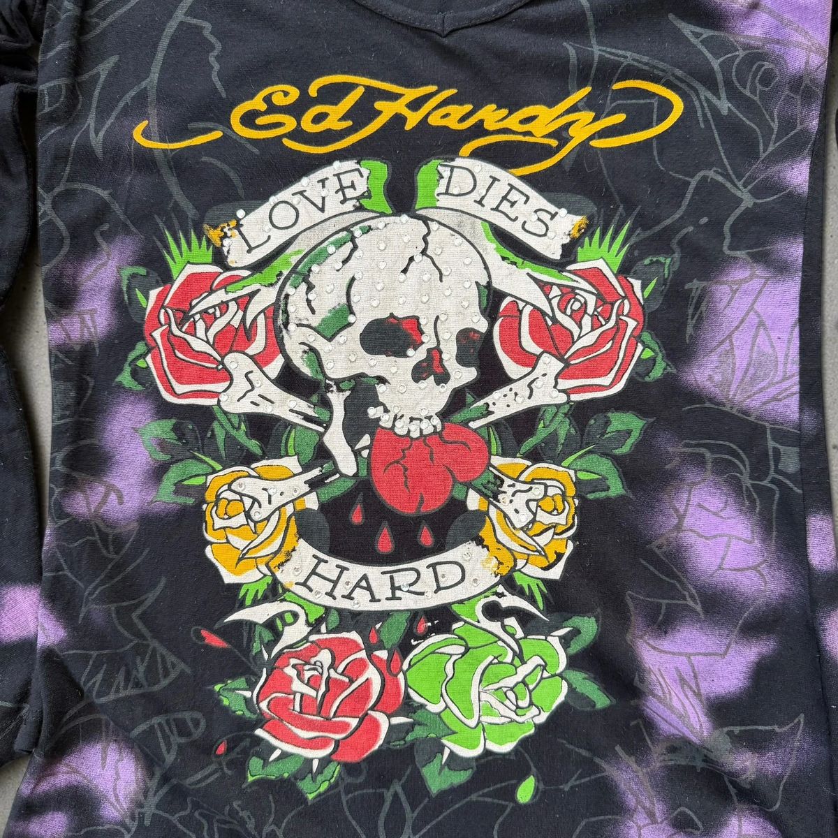 Vintage Ed Hardy y2k printed tattoo long sleeve top — 3