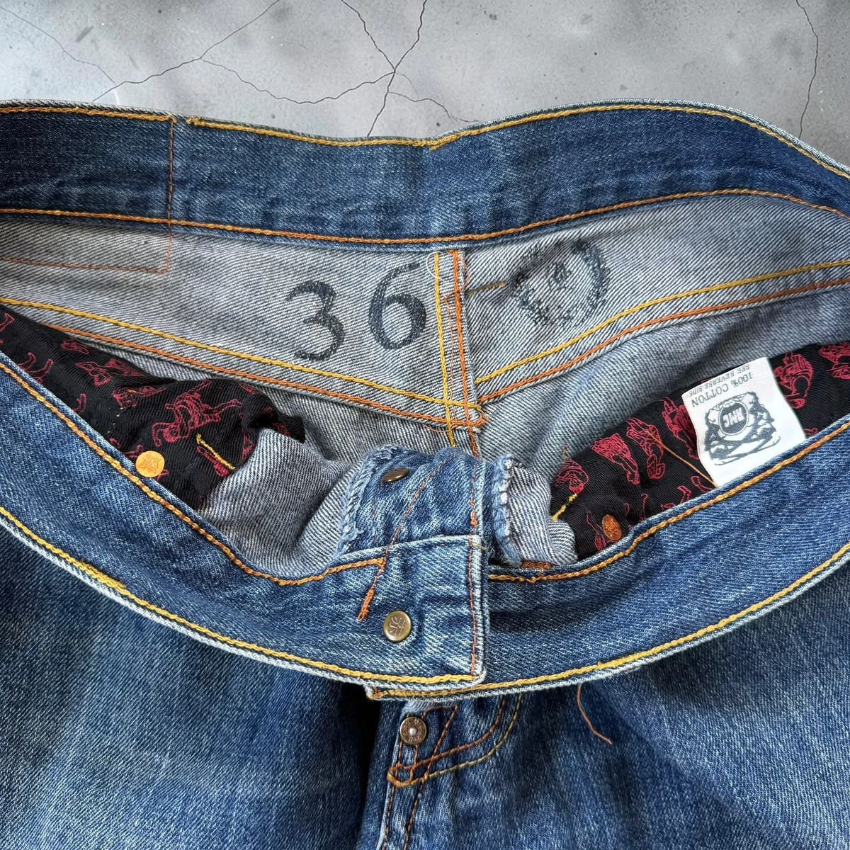 Vintage RMC Red Monkey Company embroidered jorts / denim shorts — 9