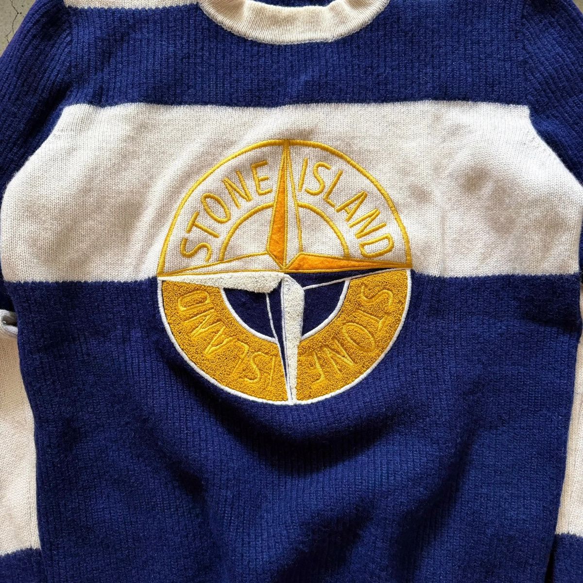 Autumn / Winter 2018 Stone Island knitted multi color compass wool sweater — 3