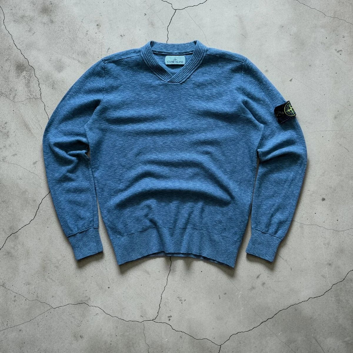 Stone Island knitted V-neck wool sweater