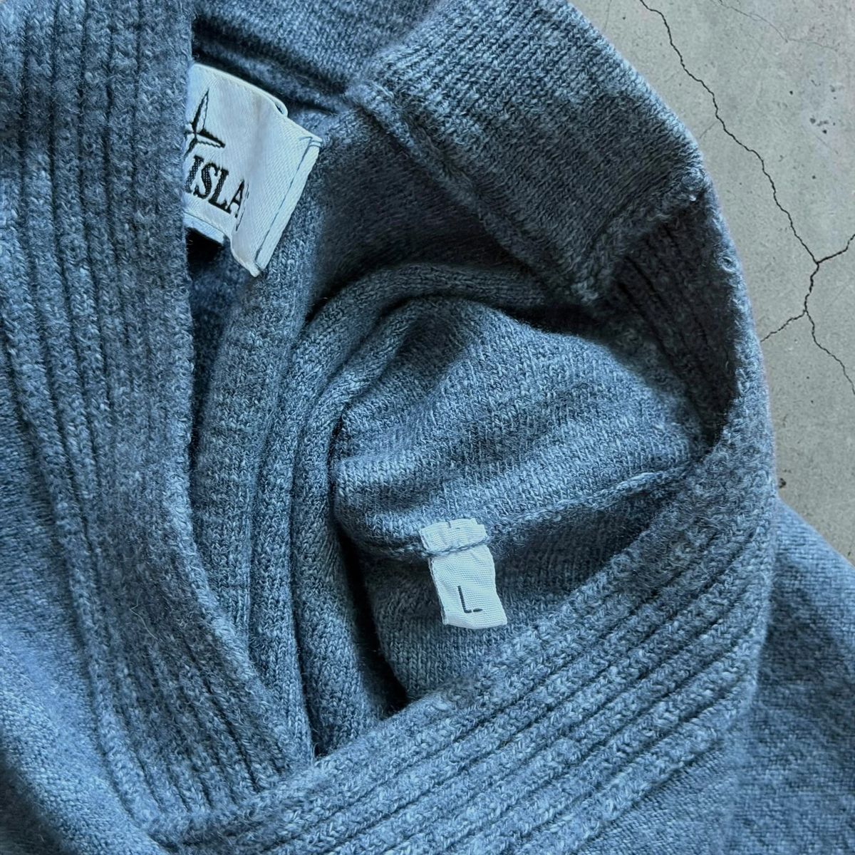 Stone Island knitted V-neck wool sweater — 3