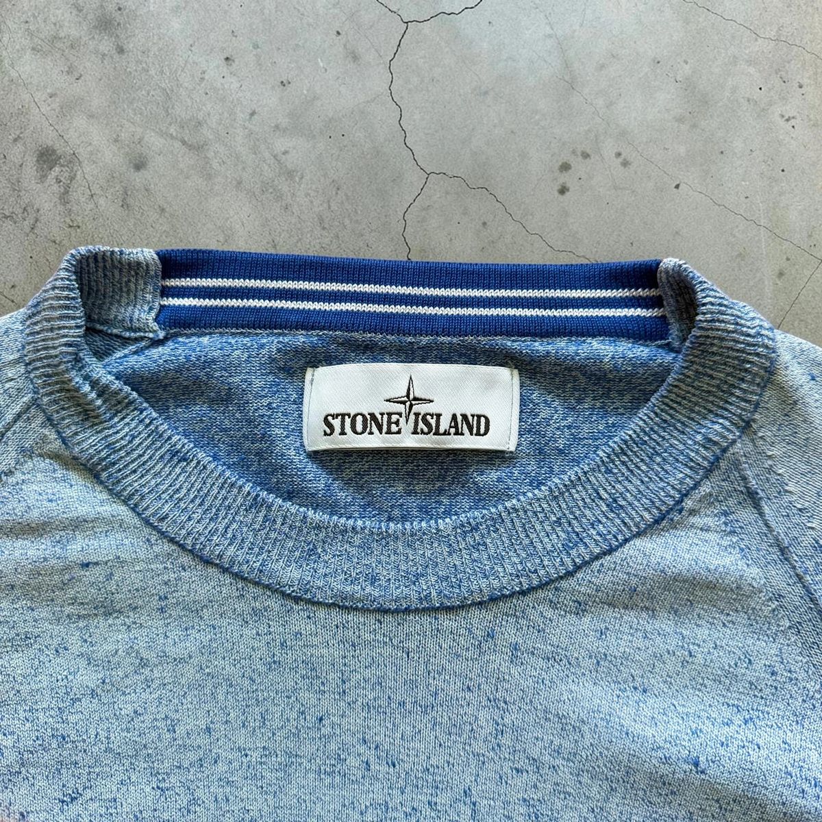 Spring / Summer 2019 Stone Island knitted light blue wool sweater — 3
