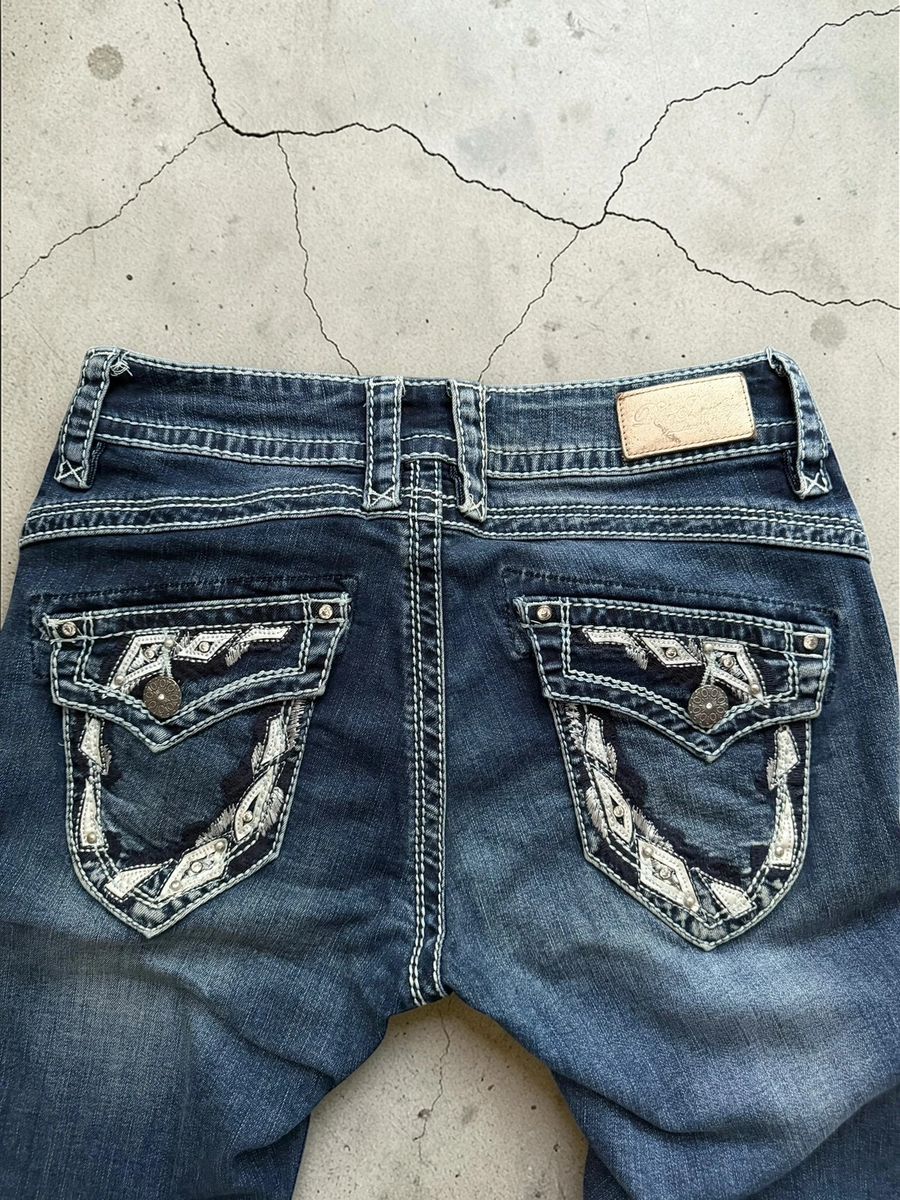 Blue Monkey y2k Miss me / Rock Revival embroidered jeans — 2