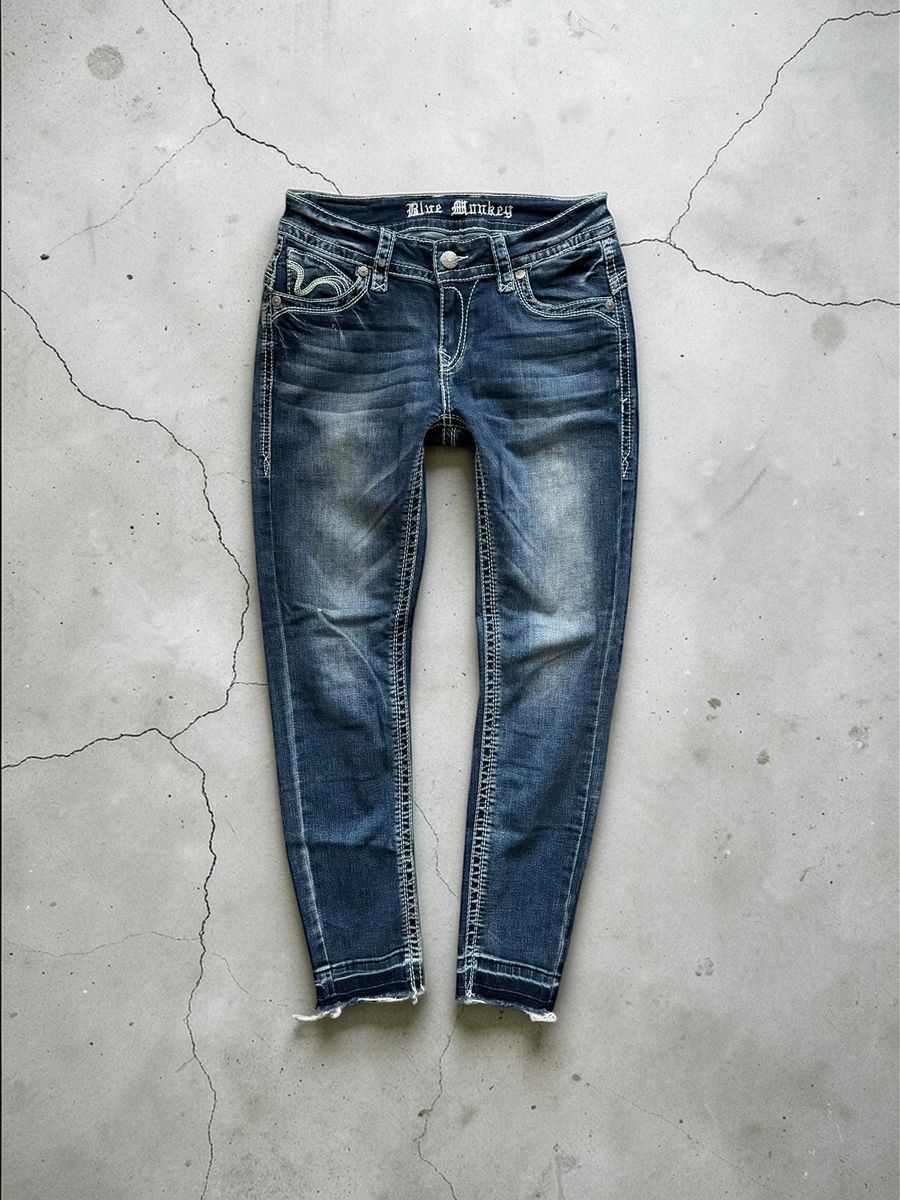 Blue Monkey y2k Miss me / Rock Revival embroidered jeans — 5
