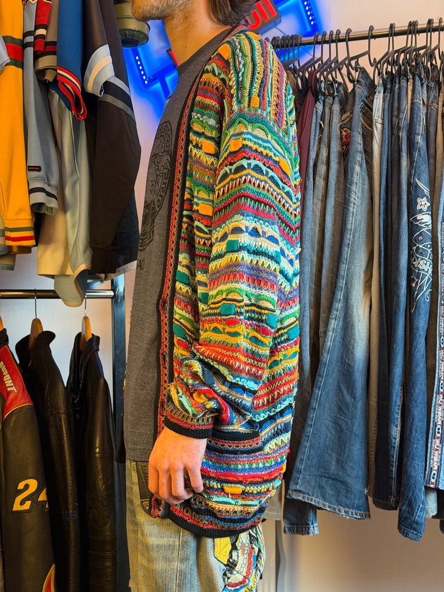 Vintage Coogi 3d knitted rainbow cardigan — 2