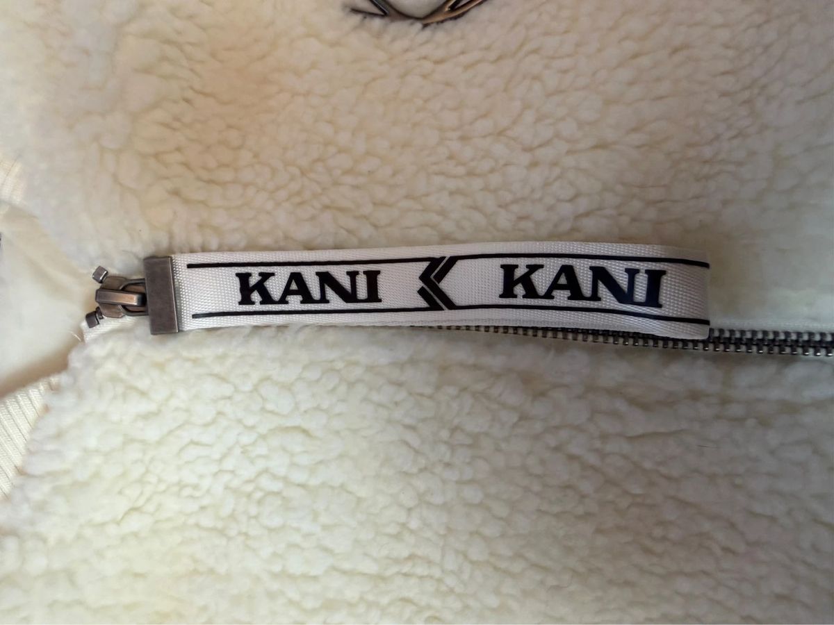 Karl Kani baggy white fleece bomber jacket — 2