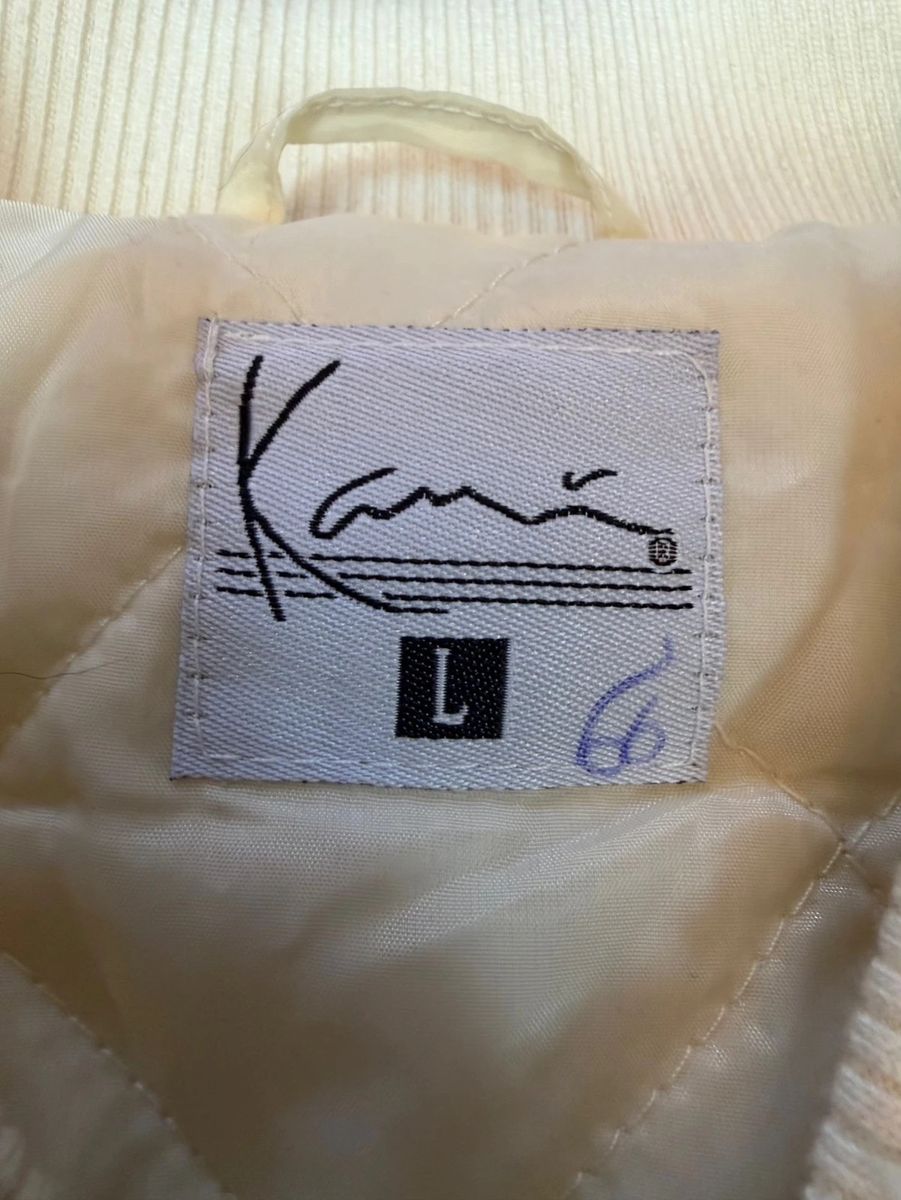 Karl Kani baggy white fleece bomber jacket — 4