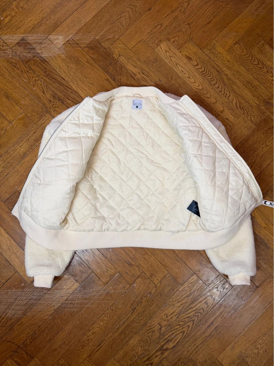Karl Kani baggy white fleece bomber jacket — 5