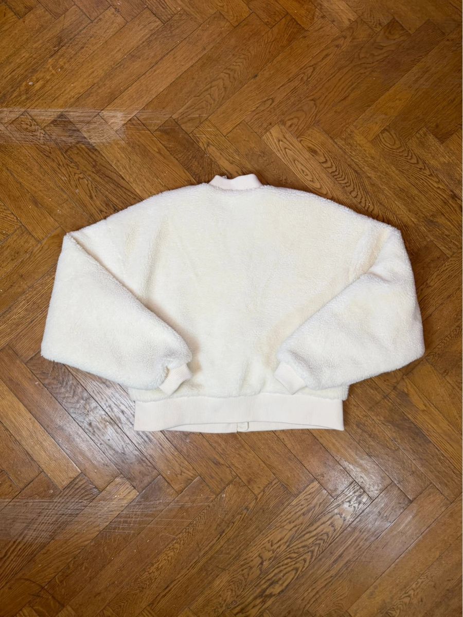 Karl Kani baggy white fleece bomber jacket — 6