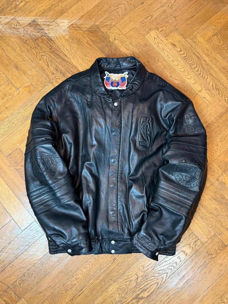 Vintage Jeff Hamilton x NBA conference leather jacket