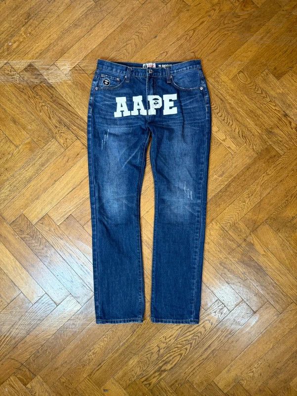 AAPE by Bape loose fit printed selvadged jeans