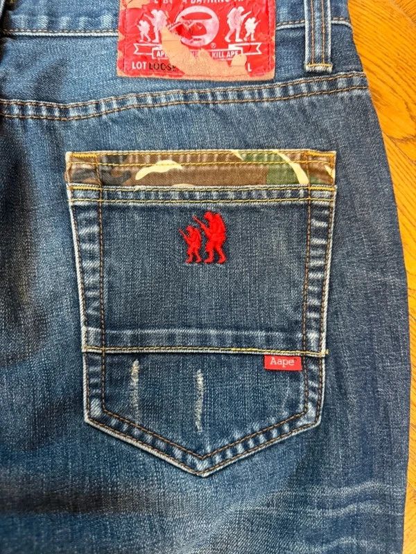 AAPE by Bape loose fit printed selvadged jeans — 14