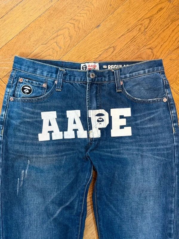 AAPE by Bape loose fit printed selvadged jeans — 2