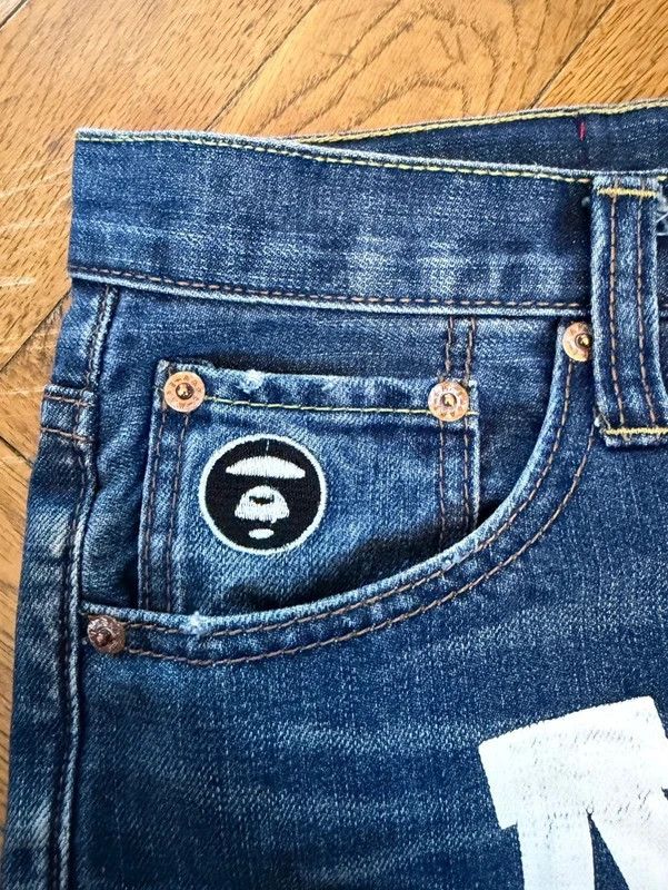 AAPE by Bape loose fit printed selvadged jeans — 3