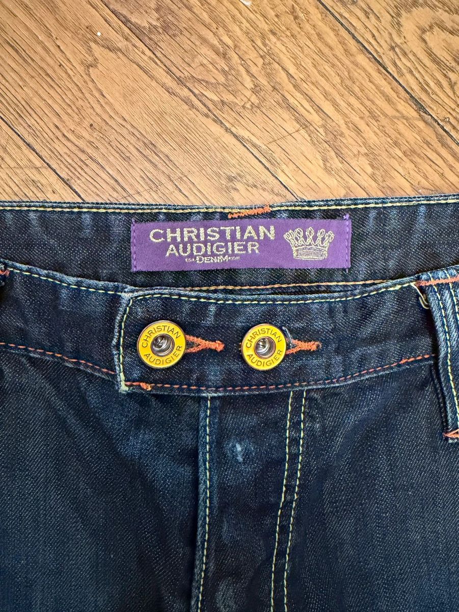 Christian Audigier selvedged embroidered jeans — 6