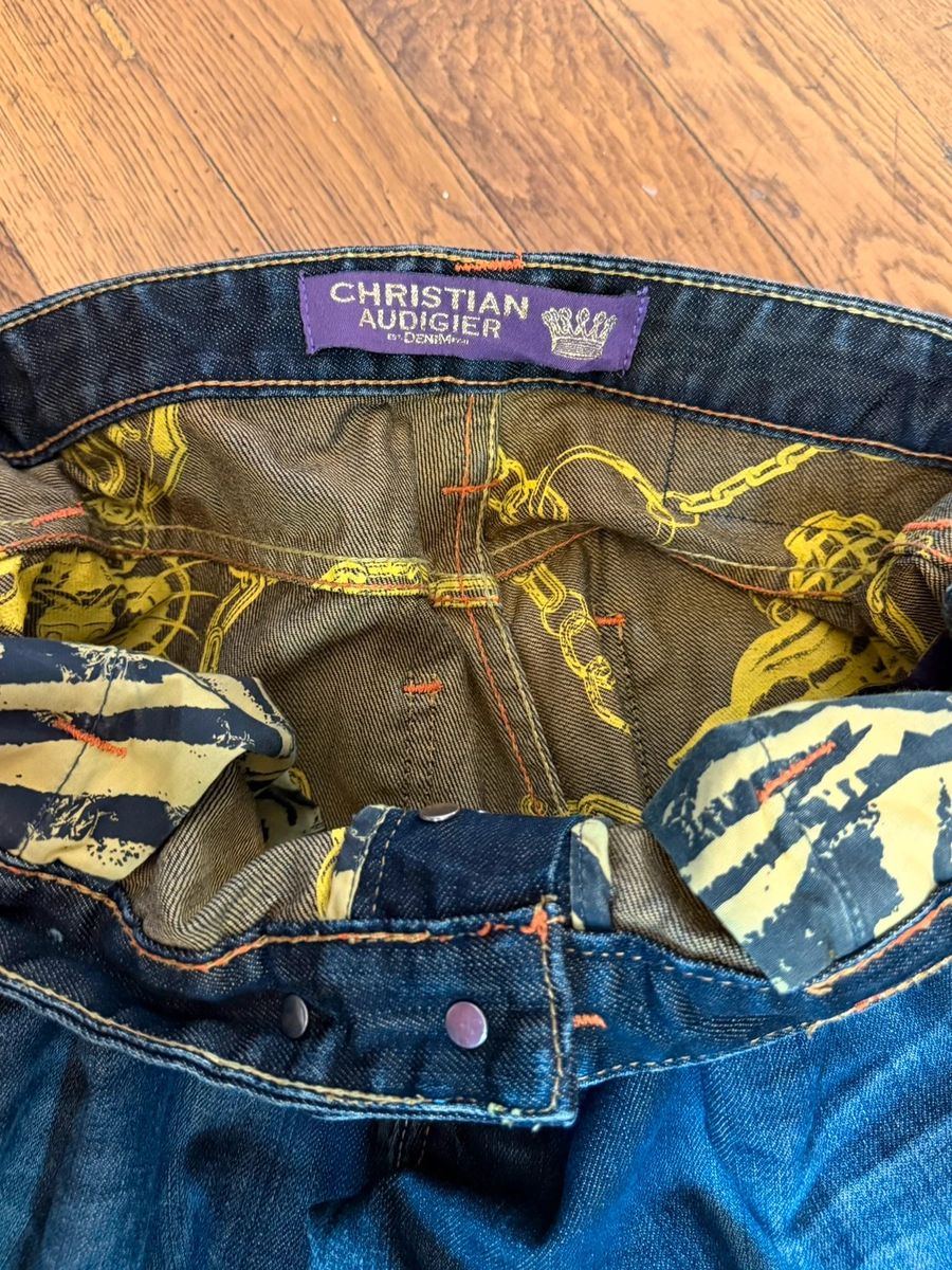 Christian Audigier selvedged embroidered jeans — 7