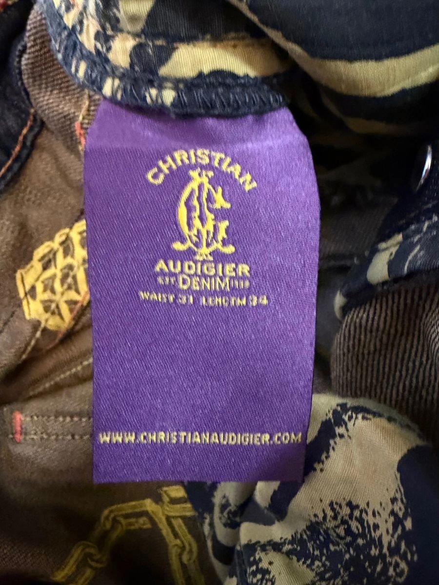 Christian Audigier selvedged embroidered jeans — 8