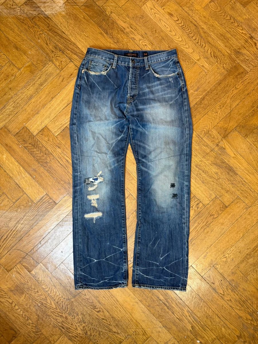 Vintage Ed Hardy baggy embroidered selvedged jeans — 4