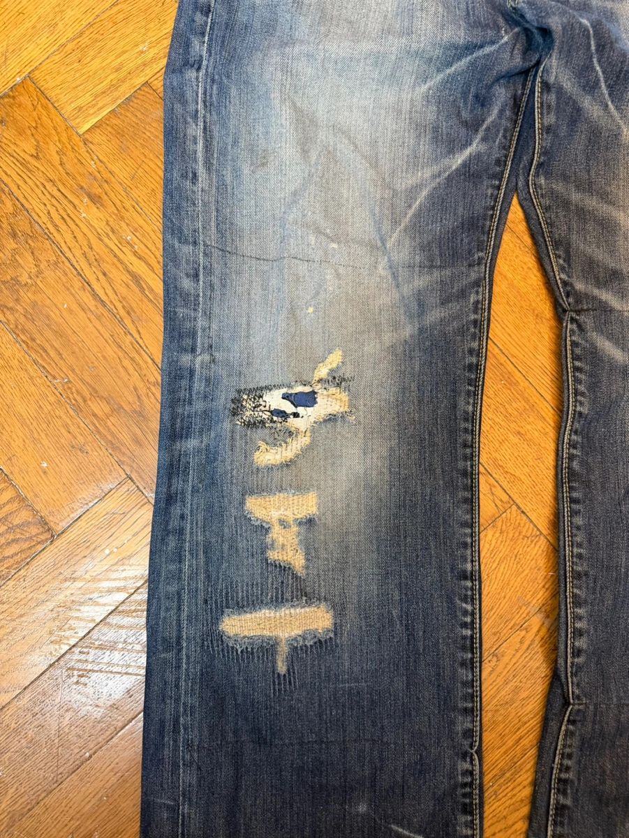 Vintage Ed Hardy baggy embroidered selvedged jeans — 5