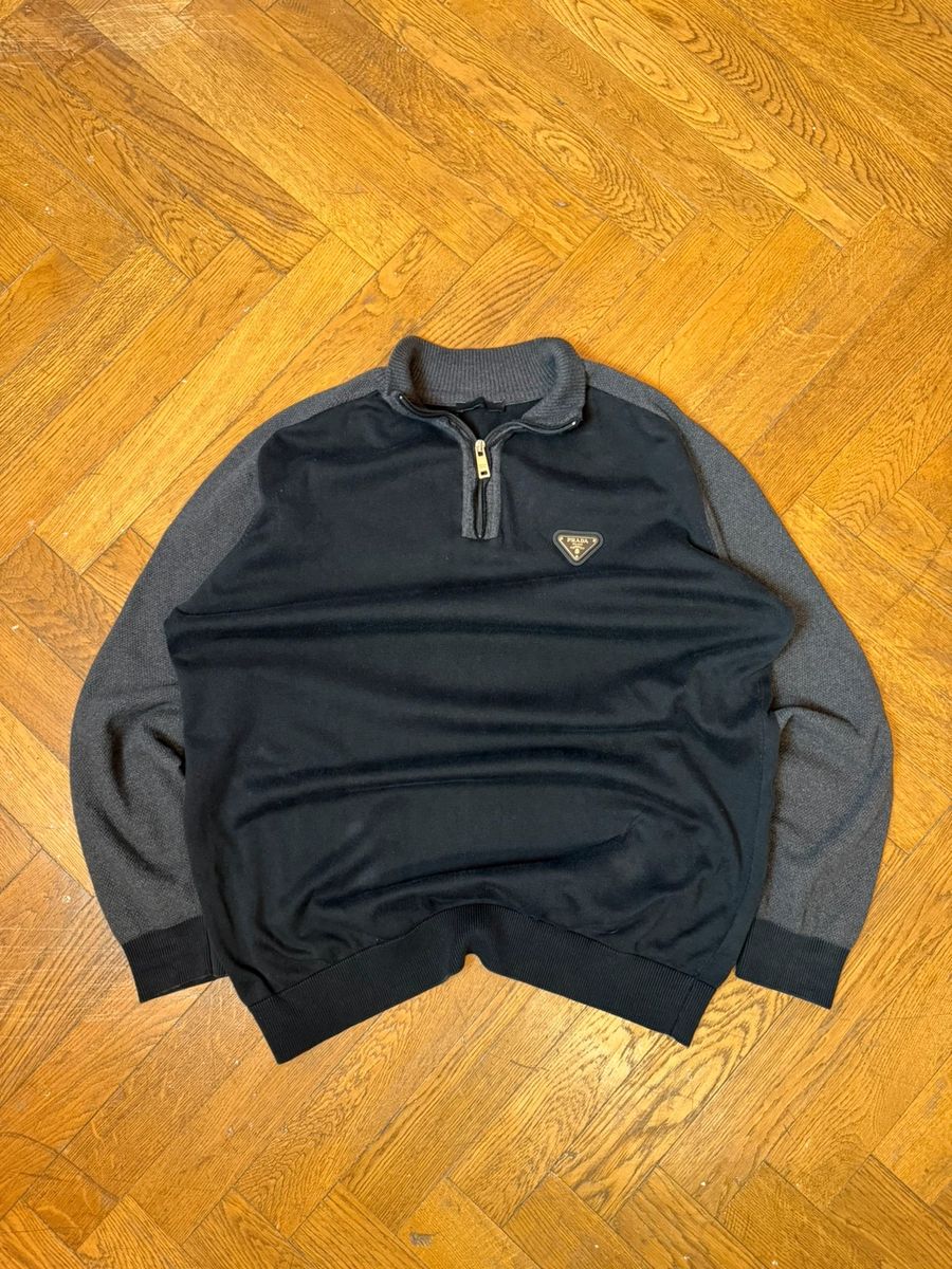 Prada 1/4 zip up knitted crewneck