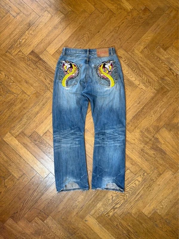 Ed Hardy y2k baggy embroidered jeans