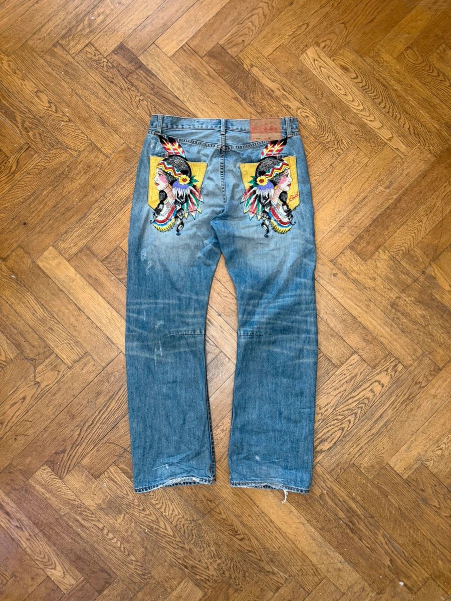 Ed hardy baggy y2k embroidered jeans