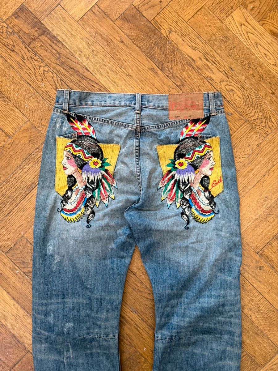 Ed hardy baggy y2k embroidered jeans — 2