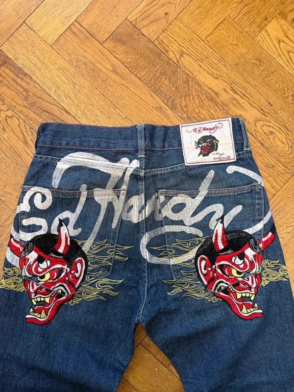 Ed hardy embroidered y2k baggy jeans — 2