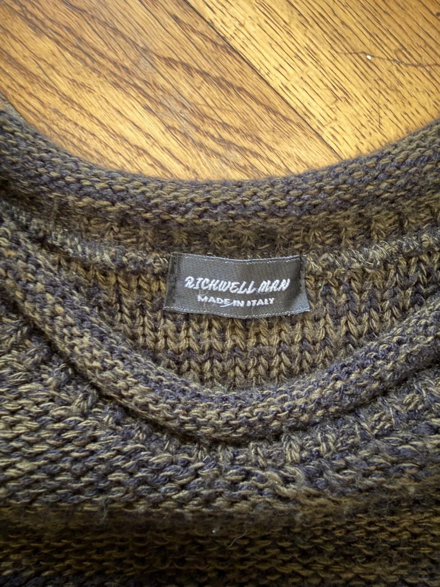 Vintage distressed wool knitwear sweater — 3