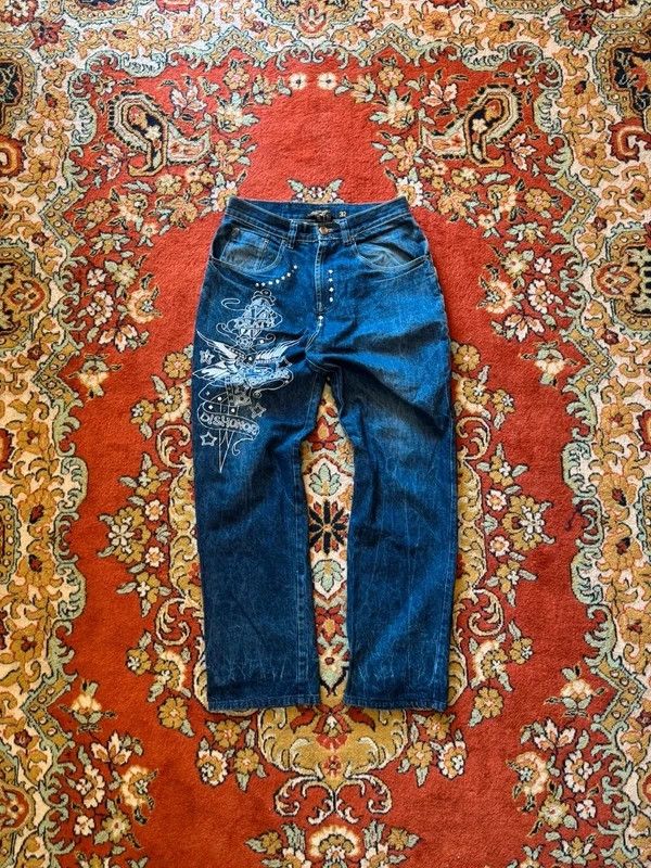 Vintage Ed Hardy baggy studded jeans