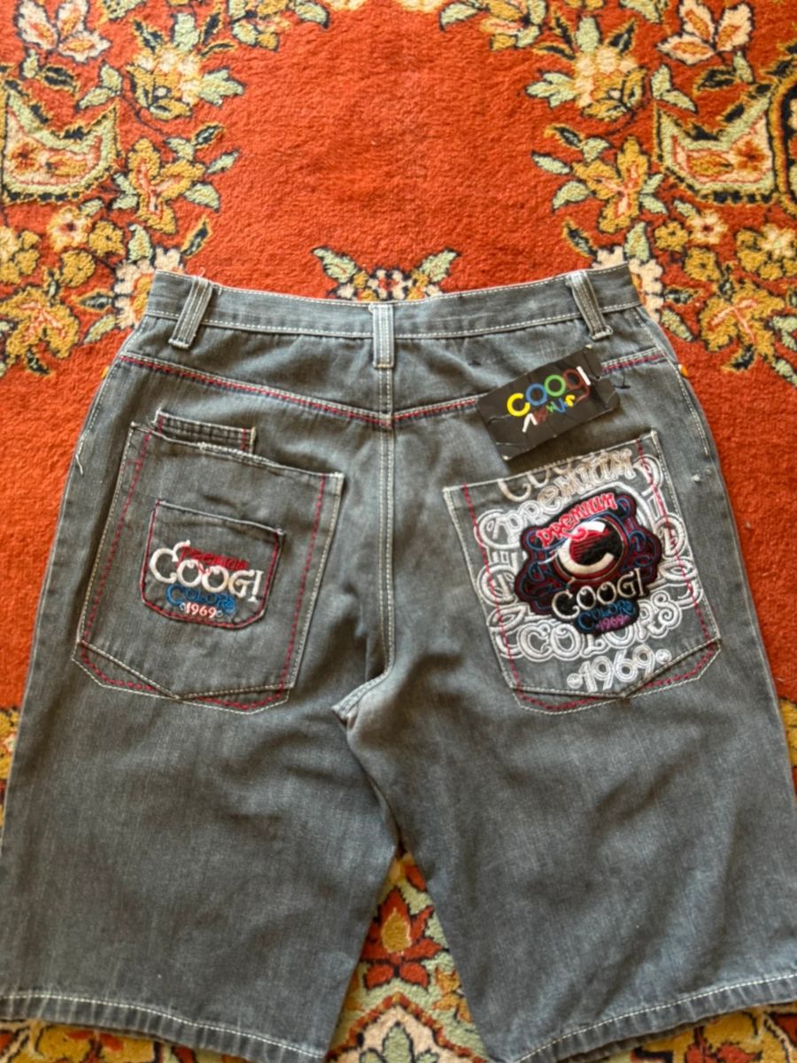 Coogi baggy embroidered denim shorts — 2