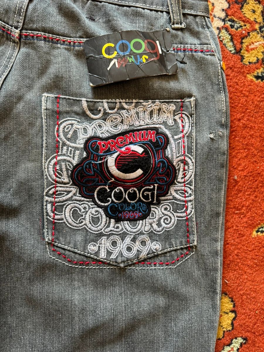 Coogi baggy embroidered denim shorts — 3