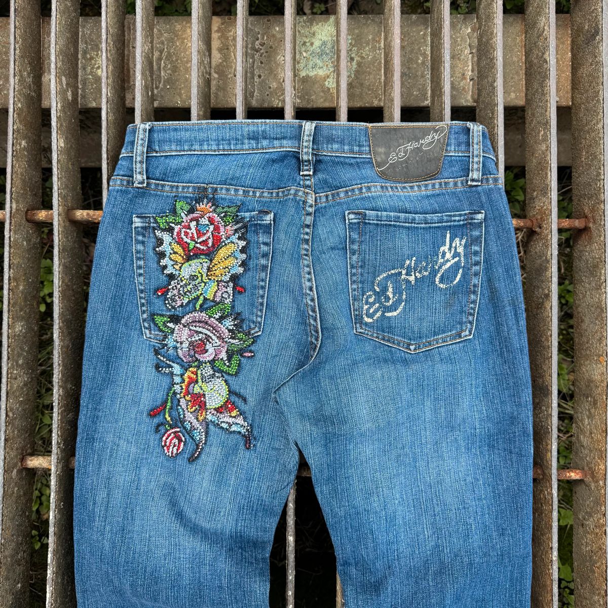 Ed Hardy rhinestones y2k bootcut jeans — 2