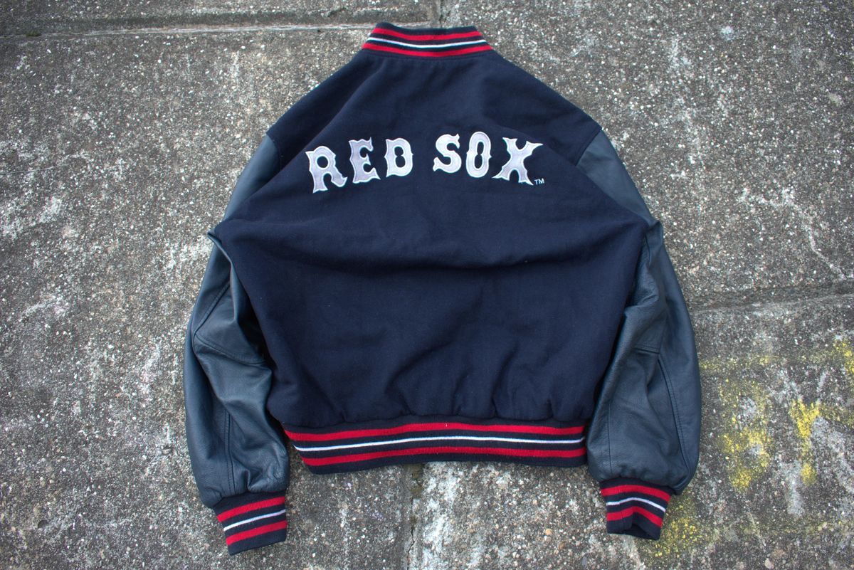 Vintage Jeff Hamilton Boston Red Sox reversible leather sleeved jacket — 4